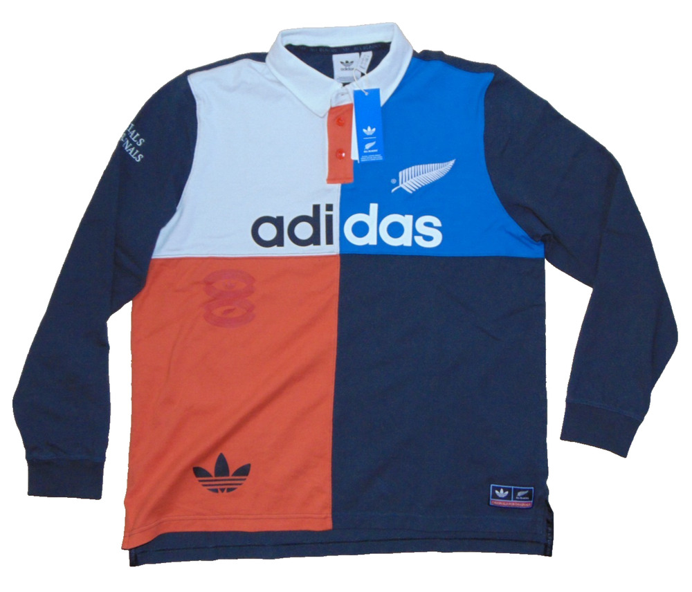 Adidas NWT Originals All Blacks Heritage Rugby Polo Mens L Long Sleeve KG4638